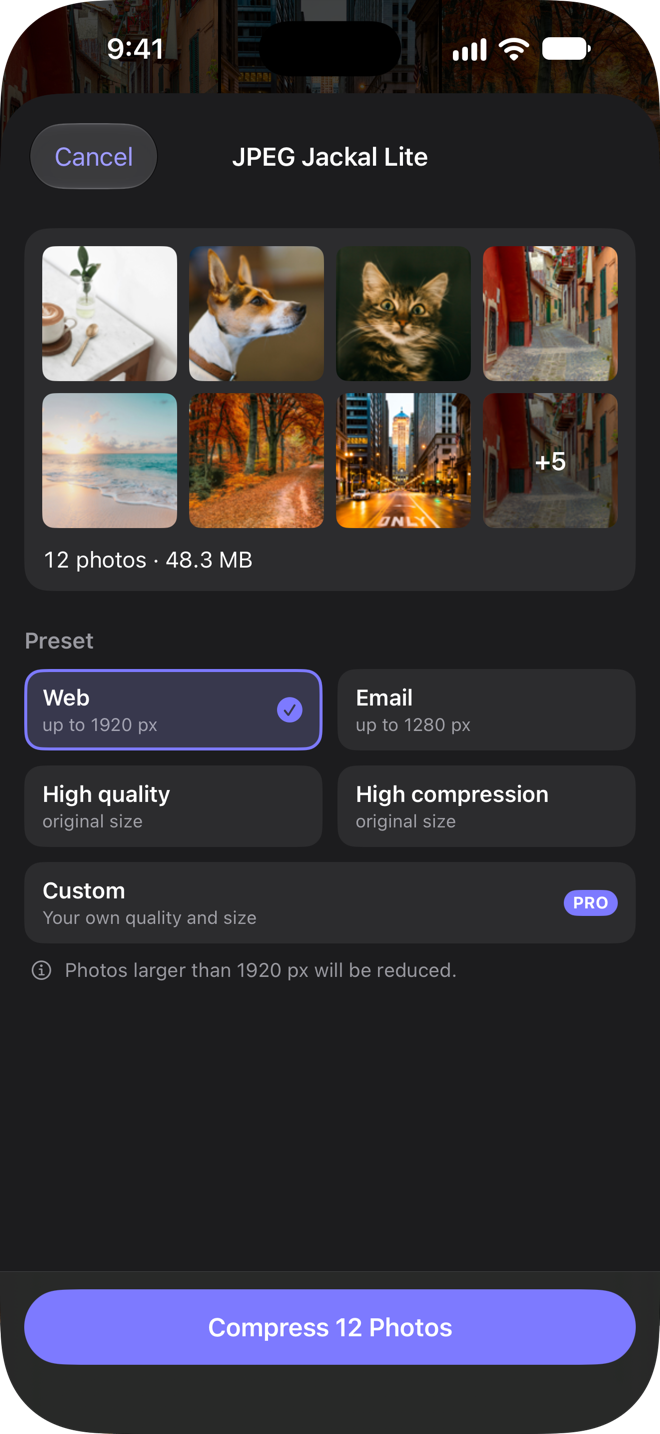 JPEG Jackal: Right from the Share menu