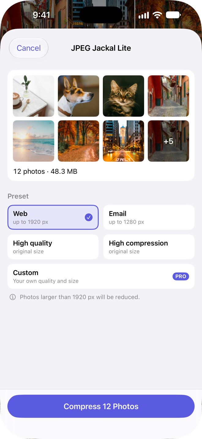 JPEG Jackal: Right from the Share menu